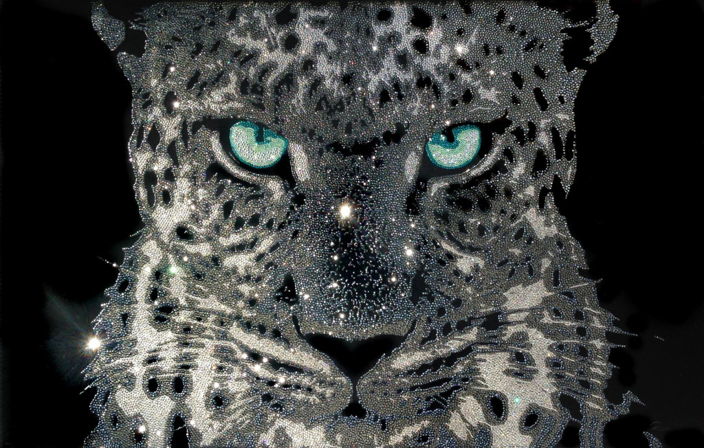 I'm watching you, 43200 Swarovski elements, 70x110 cm, 2015.
