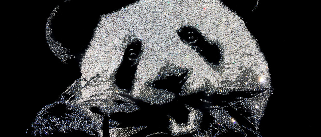 Little Panda,10200 Crystals from Swarovski® su plexiglas, 30x70 cm. 2016