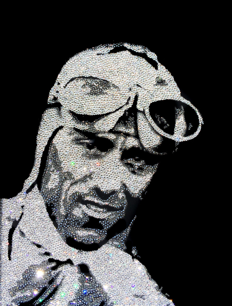 Nuvolari Portrait, 11600 Crystals from Swarovski® su plexiglass, 50x40 cm. 2017