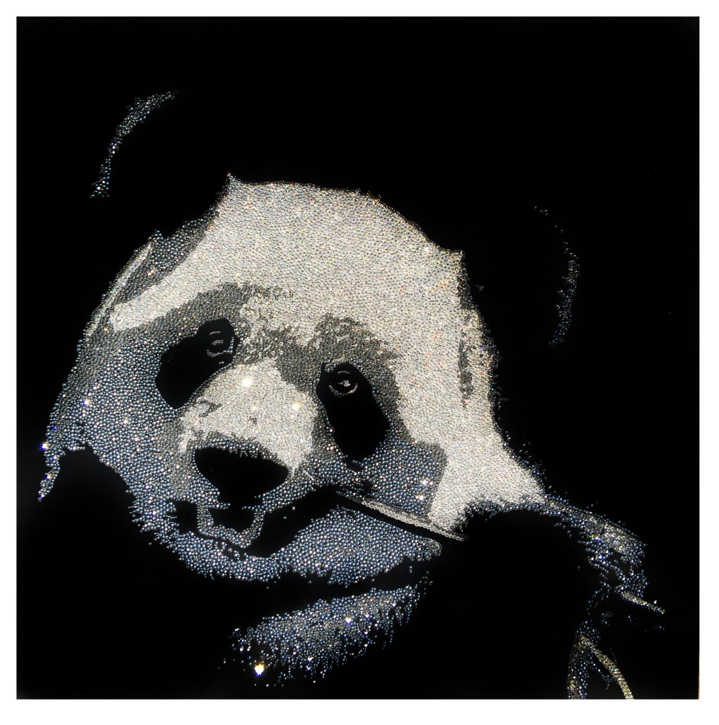 Sweet Panda, 22300 Crystals from Swarovski® su plexiglas, 70x70 cm, 2016